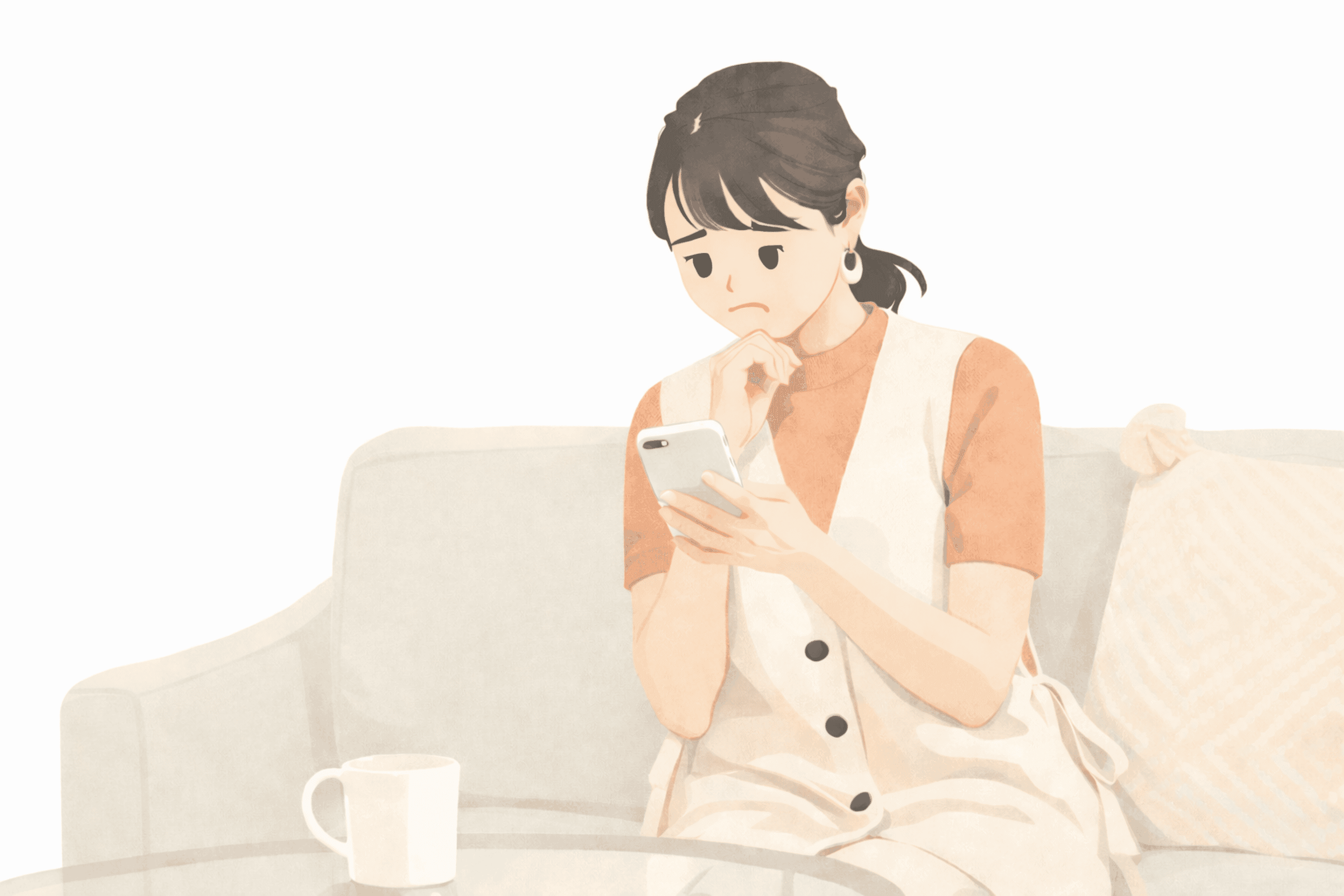 車の処分で困っている人のイラスト